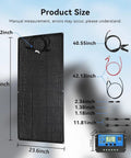 Product size diagram of 800W Flexible Solar Panel Kit For RV And Off Grid Power 2x400W Monocrystalline Panels With ETFE Surface