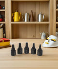 Hot 5 Piece Black Carbon Steel Bolt Extractor Kit For Broken Screw Removal Tool Set With Precision Hex Grip 1/8 To 1/4 Inch Size on table