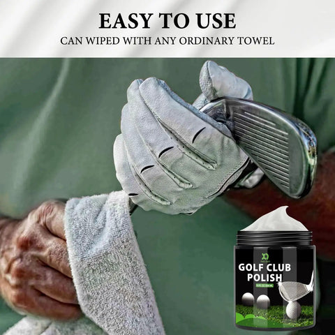 Golf Club Polish And Cleaner Kit Three In One Rust Scuff And Stain Remover For Aluminum Metal Zinc And Steel Restores Shine And Smooth Feel To Your Clubs For A Deep Clean That Brings Back Factory Gloss And Gives Your Clubs A Serious Shine On The Range Or, 10oz jar on golf club