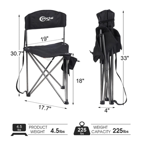 Extra Large Quick Folding Tripod Stool With Backrest For Fishing And Camping Built Tough Beefy Portable Chair dimensions