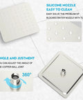 8 Inch Rainfall Shower Head Shower Faucet Set With 3 Way Valve And Brushed Nickel Trim No Fuss Easy Install Single Function Shower System For Modern Bathrooms featuring silicone nozzles and adjustable angle