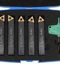 Indexable Turning Tool Kit With Three Eighths Inch Shank Includes 5 TCMT Inserts 5 Torx Screws 2 Torx Keys And Fitted Carry Case