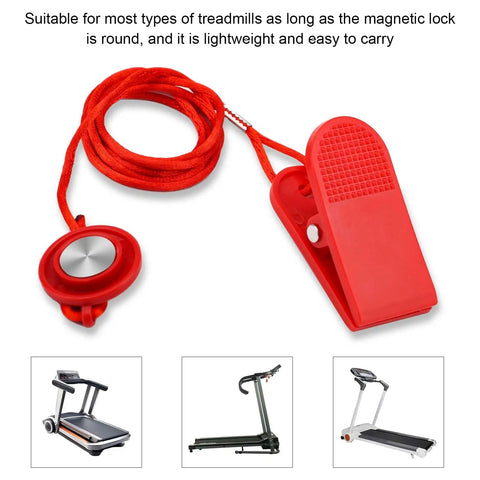 Two Pack Universal Treadmill Magnetic Safety Key Replacement Stop Magnet for Treadmills and Running Machines with red clip