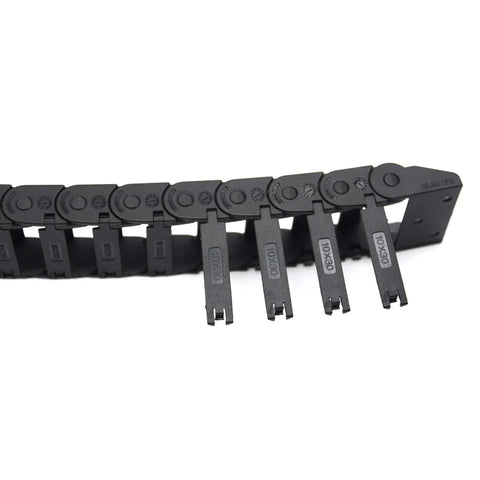 Open Type Drag Chain Cable Carrier 10x30mm, 1 Meter Length, Black Plastic, R18 With End Connectors for CNC Machines and 3D Printers