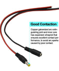 Real Thick 18 AWG DC Pigtail Barrel Plug Connector Cable 10 Pair 12V 5A Heavy Gauge Power Leads With 0.14mm Copper Strands For DIY Projects Battery Cable RC Car, red black leads with DC barrel connectors