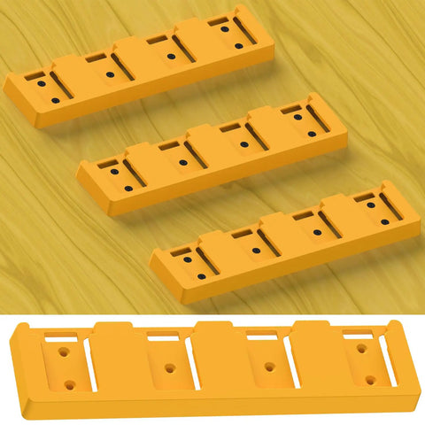 Battery Rack For 20V Battery Holder With 4 Slot Bulk Mount Wall Display Hook Organizer For 20V Tools Battery Not Included Yellow Finish