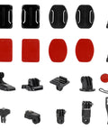 All In One Action Camera Gear Accessory Kit With Adhesive Helmet Base Mounts And Quick Attach Tripod Adapters Compatible With Hero