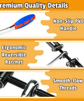 Heavy Duty Beam Puller Tool With Iron Hooks And Reversible Ratchet showcasing handle, ratchet, and threads detail