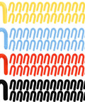 Plastic horseshoe shims for leveling; 1200-piece set in blue 1/16, red 1/8, yellow 3/16, black 1/4