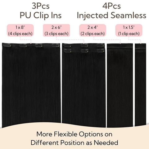 Invisible Seamless Clip In Hair Extensions Crafted From Straight Up Human Hair With Weightless Pu Veil Tracks For A Flawless Luxe Blend And Snatched Goddess Drip