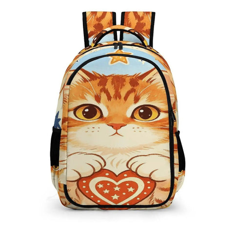 Patriotic Tabby Printed Backpack Dope Everyday Carry Unisex Large Capacity Daypack Durable Polyester Breathable Comfort Straps