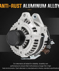 Drop-In 12V 100A Alternator Replacement for 2007-2013 Toyota Camry 2.4L, with 7-Groove Clutch Pulley, IR Regulator, IF Fan