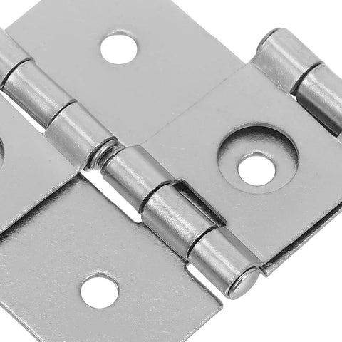Heavy Duty Dual Action Door Hinges Set Silver Iron With Spring Four Pcs 25mm Hole Distance And 4.3mm Pin Diameter Close-up