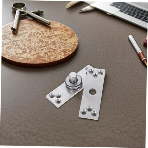 Beefy Heavy Duty 360 Degree Rotation Stainless Steel Concealed Door Pivot Hinge for Cabinets and Bookcases on table