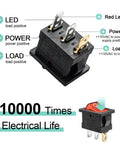 Red LED Boat Rocker Toggle Switch 12 to 24V SPST On Off 3 Pin 2 Position Snap Action 20A Built For Marine Boats Cars Treadmills