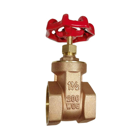 Brass Gate Valve One And A Half Inch NPT Female Thread Globe Style Flow Control For Water Gas And Fuel Lines