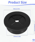4 Pack Black Desk Grommets For Cable Management 1 And A Quarter Inch 32mm Flexible Silicone Wire Hole Covers