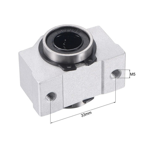 Premium Double Seal Linear Ball Bearing Slide Blocks 33mm size aluminum design for 13mm shafts with M5 threaded holes.