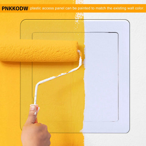 12 By 12 Inch Plumbing Access Panel For Drywall Heavy Duty Reinforced Plastic Hinged Wall And Ceiling Access Door being painted