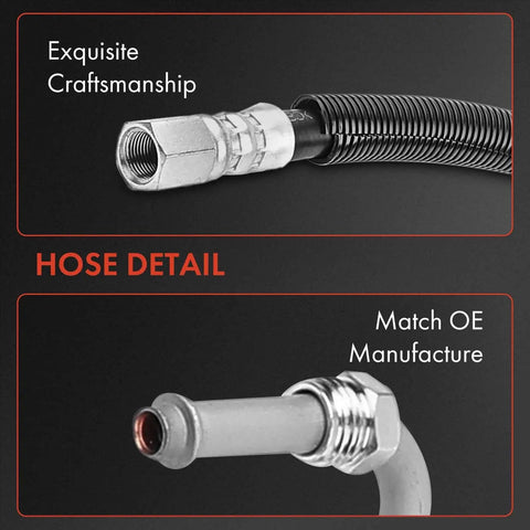 Close-up of power steering hose detail for Dodge Ram 1500 1998 to 2002 and Ram 2500/3500 1997 to 2002 with brake booster.