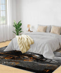 Bedroom with Train Junkie 4x5 Rug For Bedroom And Living Room, Steam Locomotive Design, low pile soft indoor carpet, under bed