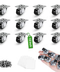Low Profile Nylon Caster Wheels 1/2 Inch Smooth Rolling Swivel Casters For Light Furniture And Home Appliances on a white background.