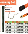Adjustable Surveying Rod Pro-Grade Aluminum Pole Extends From 16.4 To 59.1 Ft 4-13 Sections Lightweight Yet Durable For Construction