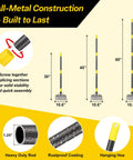 Heavy Duty Flat Shovel Ice Scraper For Winter Cleanup Snow Shovel For Driveways And Sidewalks Stainless Steel Multifunction Floor Scraper image showing adjustable handle measurements and features
