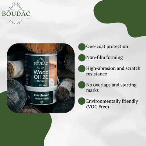 Top Shelf Two Component Hardwax Wood Oil For Indoor DIY Dead Simple One Coat Finisher VOC Free Linseed Mix in 750 ml can.
