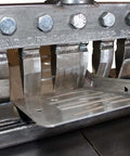 Hemming Dies Kit For 12 And 20 Ton Finger Brakes, showing unassembled 8 inch die components, Made In The USA, installed view
