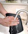 Black silicone espresso tamping mat for Breville 870/880; 11in x 9.25in, non-slip, waterproof