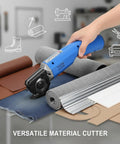 Heavy Duty Electric Scissors And Fabric Cutter Shears For Leather And Cloth With 4500 RPM Power cutting various materials.
