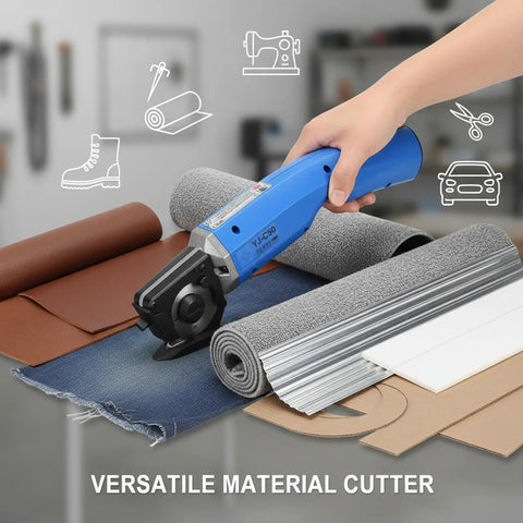 Heavy Duty Electric Scissors And Fabric Cutter Shears For Leather And Cloth With 4500 RPM Power cutting various materials.