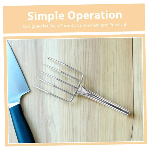 Bean Sprout Garden Tool Stainless Steel Scoop Fork Trowel Hand Shovel For Digging And Transplanting on wooden surface