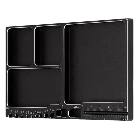 Magnetic RC Parts Tray Portable Aluminum Alloy Repair Tray With Magnetic Screw Holder Plate for neat organization during fixes