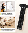 Solid Gear M4-0.7 Flat Head Machine Bolt Nut Assortment Kit With 180 Pieces Carbon Steel Heavy Duty Fasteners With Locknuts Washers Hex Key Wrench Great For Home Diy Furniture Assembly No stress black flat head bolt for wood repair and corrosion resistance