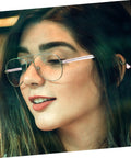 Replacement Eyeglasses Arms Kit No Fuss For Quick Repairs And Easy Installation Comfortable Temples shown worn on a person