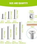 Crib Screws Replacement Kit With 65 Pieces M6 Hex Drive Socket Cap Screws Barrel Nuts Dowel Pins And Wrench size chart