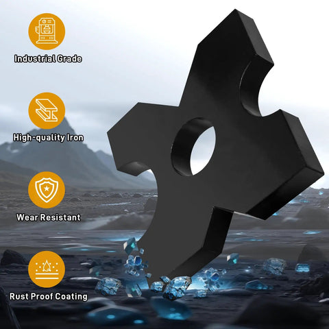 Two Pack 7x7x1 Hydraulic Press Plates For H Frame Arbor Press, black iron plate with five notches for 20/32 ton presses