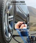 Upgraded Tire Inflator Hose Adapter With 360 Degree Rotating End 21 Inch Inflation Hose Self Locking Air Chuck