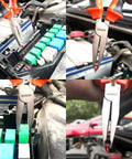Premium Automotive Fuse Puller And Relay Extractor Tool With Insulated Handles removing fuses from a vehicle's fuse box.