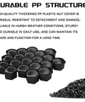 20 Piece Black Lug Nut Covers 21Mm Hexagonal Wheel Center Bolt Caps featuring durable PP plastic construction.