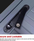 Close-up of lockable handle on Heavy Duty Lockable Recessed Aluminum Access Door Panel 20X32 Inches, providing secure access.