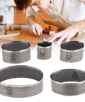 Five Piece Leather Punch Die Set For DIY Leather Crafting Includes 10x20mm And 16x22mm Oval Hole Punches shown in a workshop setting.