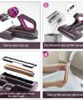 Step-by-step cleaning guide for Beast Power Mattress Vacuum Cleaner With 17Kpa Suction 650W Motor UV C Light Ultrasonic Heating 80000 RPM Brushroll