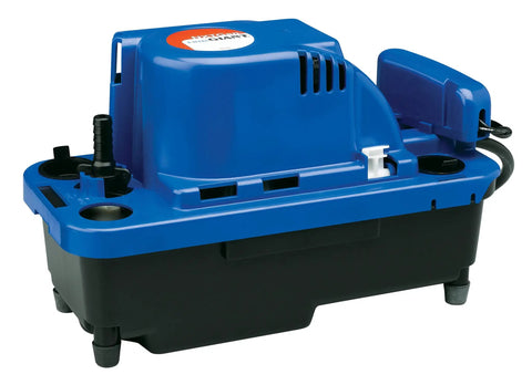 Auto Condensate Removal Pump 115V 0.033 HP For HVAC AC Dehumidifiers And Boilers, 84 GPH, 6 Ft Power Cord, Blue