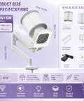 Professional Nail Dust Collector With Universal Table Mount And Tilt Adjustable Arm, 36W + 5W specs with adjustable arm and LED light.