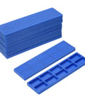 50 Pcs Plastic Flat Shims For Leveling And Spacing 5mm 3 16th Inch Structural Tile And Glass Glazing Blocks, blue shims stacked