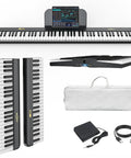 88 Key Magnetic Split Piano Keyboard, Detachable Travel Electric Piano For Beginners with accessories and carry bag