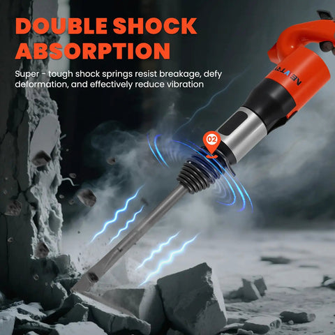 Powerful Pneumatic Hammer Shovel Air Chisel breaking concrete with double shock absorption feature